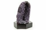 Deep Purple Amethyst Geode With Wood Base - Uruguay #368339-2